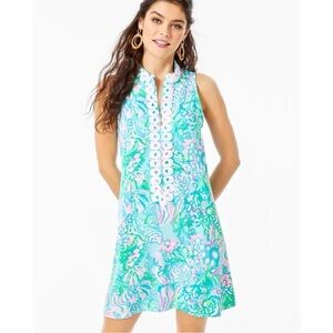 Lily Pulitzer Jane Dress Aqua La Vista Print Size 2